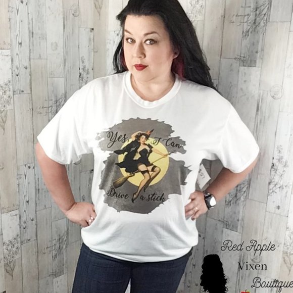 Yes I can Drive a Stick Witch Graphic Tee - Picture 3 of 3